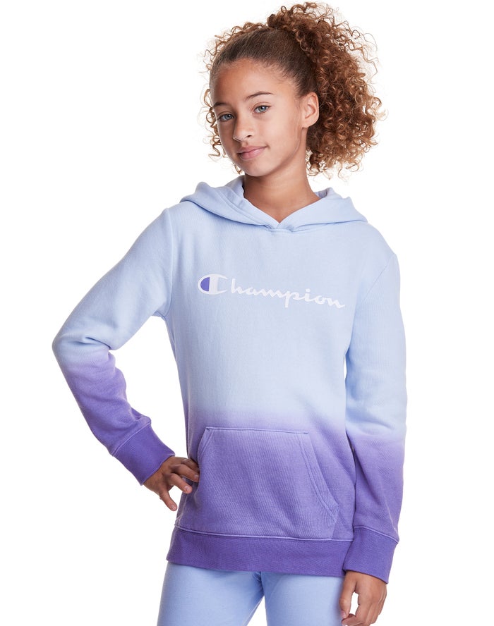 Champion Fleece Dip-Dye Script Logo - Tytön Sininen/Violetit Huppari - Suomi 9124583-HW